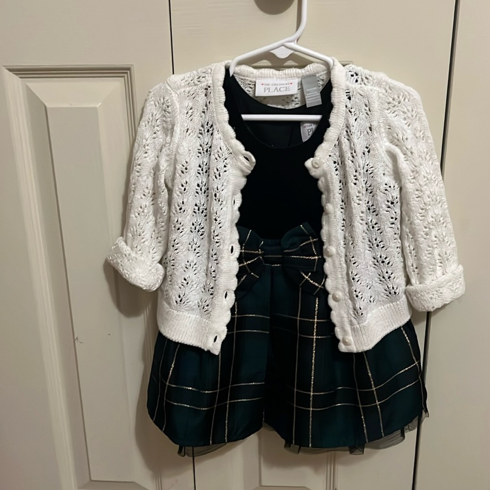 Baby girl Dress with button up sweater